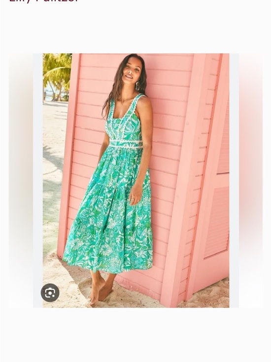 Lilly Pulitzer Dresses & Skirts - Lilly Pulitzer Pollie Midi Dress botanical green Safari sangria